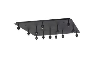 Giuseppe Satin Black Square 13 Light G9 Universal Flush Light (FRAME ONLY), For A Vast Range Of Glass Shades