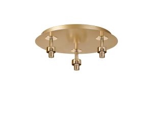 Giuseppe French Gold Round 3 Light G9 Universal 35cm Flush Light (FRAME ONLY), For A Vast Range Of Glass Shades