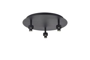 Giuseppe Satin Black Round 3 Light G9 Universal 35cm Flush Light (FRAME ONLY), For A Vast Range Of Glass Shades