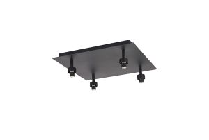 Giuseppe Satin Black Square 4 Light G9 Universal 40cm Flush Light (FRAME ONLY), For A Vast Range Of Glass Shades