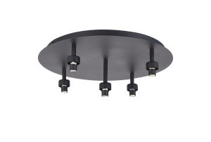 Giuseppe 45cm Satin Black Round 5 Light G9 Universal Flush Light (FRAME ONLY), For A Vast Range Of Glass Shades