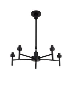 Giuseppe 50cm Satin Black 5 Light G9 Universal Telescopic/Semi Flush (FRAME ONLY), For A Vast Range Of Glass Shades