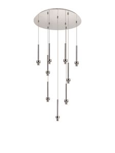 Giuseppe 50cm Polished Chrome 9 Light G9 Universal 2.5m Round Multiple Pendant (FRAME ONLY), For A Vast Range Of Glass Shades