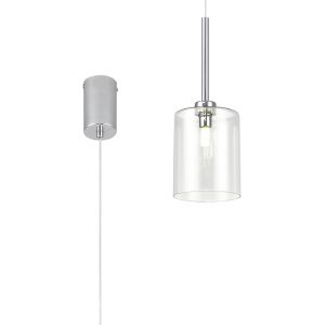 Giuseppe 12cm Single Pendant 2m, 1 x G9, Polished Chrome/Clear Type B Shade