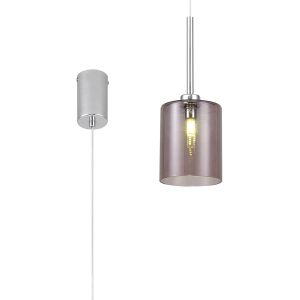 Giuseppe 12cm Single Pendant 2m, 1 x G9, Polished Chrome/Smoked Type B Shade