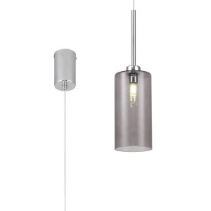 Giuseppe 10cm Single Pendant 2m, 1 x G9, Polished Chrome/Smoked Type A Shade