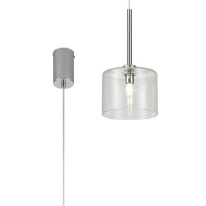 Giuseppe 15cm Single Pendant 2m, 1 x G9, Polished Chrome/Clear Type C Shade