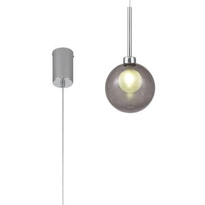 Giuseppe 14cm Single Pendant 2m, 1 x G9, Polished Chrome/Smoked/Frosted Type G Shade