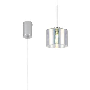 Giuseppe 15cm Single Pendant 2m, 1 x G9, Polished Chrome/Iridescent Type C Shade