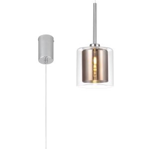 Giuseppe 14cm Single Pendant 2m, 1 x G9, Polished Chrome/Copper/Clear Type H Shade