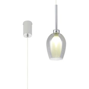 Giuseppe 12cm Single Pendant 2m, 1 x G9, Polished Chrome/Smoke/Frosted Type D Shade