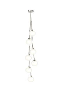 Giuseppe 36cm Cluster Pendant 1.5m, 7 x G9, Polished Chrome/Frosted/Clear Type M Shade