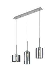 Giuseppe Linear Pendant 2m, 3 x G9, Polished Chrome/Chrome Type A,B,C Shade