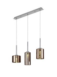 Giuseppe Linear Pendant 2m, 3 x G9, Polished Chrome/Copper Type A,B,C Shade