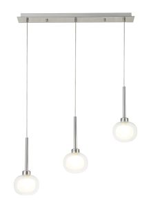 Giuseppe Linear Pendant 2m, 3 x G9, Polished Chrome/Frosted/Clear Type M Shade