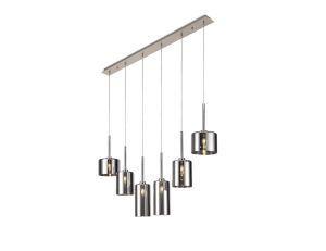 Giuseppe Linear Pendant 2m, 6 x G9, Polished Chrome/Chrome Type A,B,C Shade