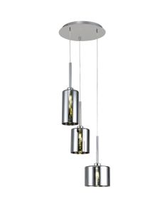 Giuseppe 35cm Round Pendant 2m, 3 x G9, Polished Chrome/Chrome Type A,B,C Shade
