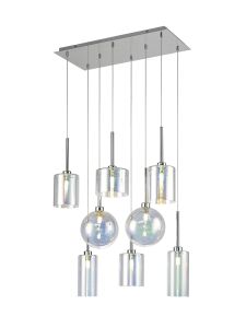 Giuseppe Rectangle Multiple Pendant 2m, 8 x G9, Polished Chrome/Iantipastiscent/Frosted Type A,B,C Shade