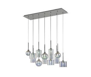 Giuseppe Linear Pendant 2m, 12 x G9, Polished Chrome/Iantipastiscent/Frosted Type A,B,C,G Shade