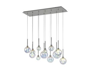 Giuseppe Linear Pendant 2m, 12 x G9, Polished Chrome/Iantipastiscent/Frosted Type G Shade