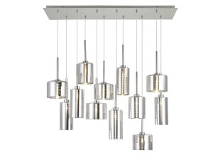 Giuseppe Linear Pendant 2m, 12 x G9, Polished Chrome/Chrome Type A,B,C Shade