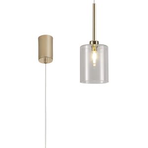 Giuseppe 12cm Single Pendant 2m, 1 x G9, French Gold/Clear Type B Shade