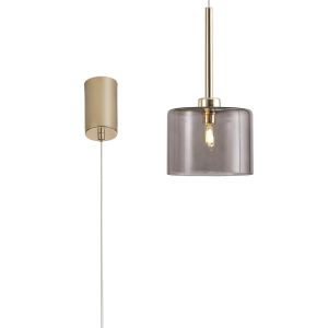 Giuseppe 12cm Single Pendant 2m, 1 x G9, French Gold/Smoked Type A Shade