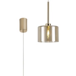 Giuseppe 12cm Single Pendant 2m, 1 x G9, French Gold/Cognac Type A Shade