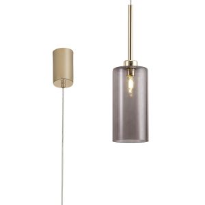 Giuseppe 10cm Single Pendant 2m, 1 x G9, French Gold/Smoked Type A Shade