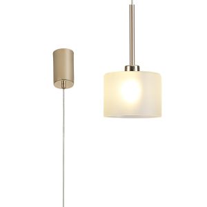 Giuseppe 15cm Single Pendant 2m, 1 x G9, French Gold/Frosted Type C Shade