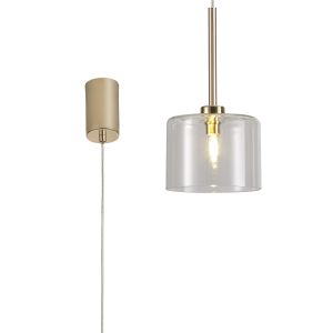 Giuseppe 15cm Single Pendant 2m, 1 x G9, French Gold/Clear Type C Shade