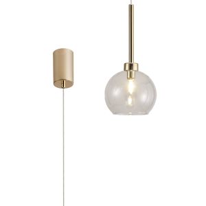 Giuseppe 14cm Single Pendant 2m, 1 x G9, French Gold/Clear Type F Shade