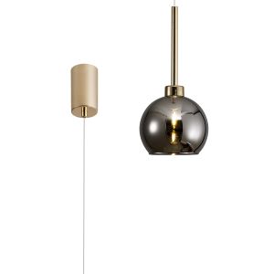 Giuseppe 14cm Single Pendant 2m, 1 x G9, French Gold/Chrome Type F Shade