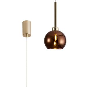 Giuseppe 14cm Single Pendant 2m, 1 x G9, French Gold/Dark Copper Type F Shade