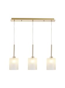 Giuseppe Linear Pendant 2m, 3 x G9, French Gold/Frosted Type B Shade