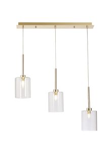Giuseppe Linear Pendant 2m, 3 x G9, French Gold/Clear Type B Shade