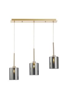 Giuseppe Linear Pendant 2m, 3 x G9, French Gold/Chrome Type B Shade