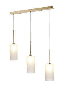 Giuseppe Linear Pendant 2m, 3 x G9, French Gold/Frosted Type A Shade