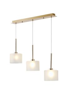 Giuseppe Linear Pendant 2m, 3 x G9, French Gold/Frosted Type C Shade