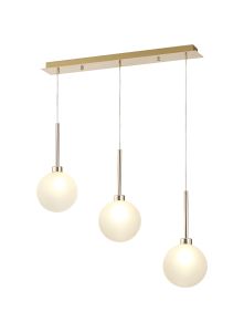 Giuseppe Linear Pendant 2m, 3 x G9, French Gold/Frosted Type G Shade