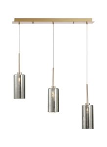 Giuseppe Linear Pendant 2m, 3 x G9, French Gold/Chrome Type A Shade