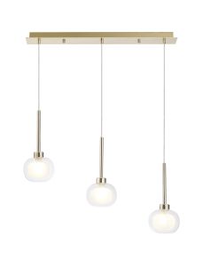 Giuseppe Linear Pendant 2m, 3 x G9, French Gold/Frosted/Clear Type M Shade