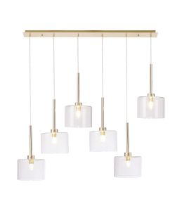 Giuseppe Linear Pendant 2m, 6 x G9, French Gold/Clear Type C Shade