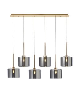 Giuseppe Linear Pendant 2m, 6 x G9, French Gold/Chrome Type C Shade