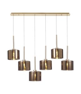 Giuseppe Linear Pendant 2m, 6 x G9, French Gold/Copper Type C Shade