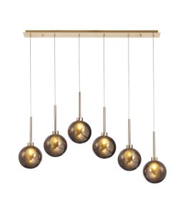 Giuseppe Linear Pendant 2m, 6 x G9, French Gold/Copper/Frosted Type G Shade