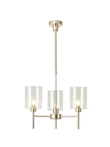 Giuseppe 52cm Telescopic/Semi Flush, 3 x G9, French Gold/Clear Type B Shade