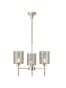 Giuseppe 52cm Telescopic/Semi Flush, 3 x G9, French Gold/Smoked Type B Shade