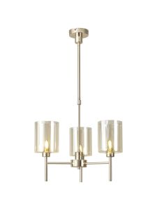 Giuseppe 52cm Telescopic/Semi Flush, 3 x G9, French Gold/Cognac Type B Shade