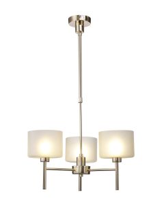 Giuseppe 55cm Telescopic/Semi Flush, 3 x G9, French Gold/Frosted Type C Shade